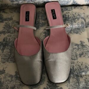 kate spade Silver Slip-On Sandals with Pink Insole